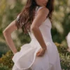 Ophelia Weißes Baumwoll-Minikleid mit Pumphosen