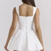 Ophelia Weißes Baumwoll-Minikleid mit Pumphosen