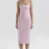 Ophelle Pink Jacquard-Midi-Kleid mit Schnürung Ophelle Pink Jacquard-Midi-Kleid mit Schnürung