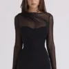 Orelia Schwarzer drapierter Mesh-Bodys Orelia Schwarzer drapierter Mesh-Bodys