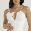 Orla Weißes Chiffon-Korsett mit Trägern Orla Weißes Chiffon-Korsett mit Trägern