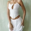 Orla Weißes Chiffon-Korsett mit Trägern Orla Weißes Chiffon-Korsett mit Trägern