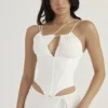 Orla Weißes Chiffon-Korsett mit Trägern Orla Weißes Chiffon-Korsett mit Trägern