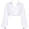 Palmer Weißes Plunge-Blouson-Oberteil Palmer Weißes Plunge-Blouson-Oberteil