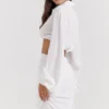 Palmer Weißes Plunge-Blouson-Oberteil Palmer Weißes Plunge-Blouson-Oberteil