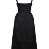 Paloma – Midi-Kleid aus schwarzem Satin mit gedrehten Trägern Paloma – Midi-Kleid aus schwarzem Satin mit gedrehten Trägern