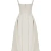 Paloma Vintage-Midi-Kleid aus cremefarbenem Satin mit Falten Paloma Vintage-Midi-Kleid aus cremefarbenem Satin mit Falten