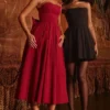 Pandora Berry trägerloses Midi-Kleid mit abnehmbarem Schleifen Pandora Berry trägerloses Midi-Kleid mit abnehmbarem Schleifen