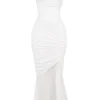 Pearla Elfenbeinfarbenes Maxikleid mit Rüschen Pearla Elfenbeinfarbenes Maxikleid mit Rüschen