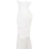 Pearla Elfenbeinfarbenes Maxikleid mit Rüschen Pearla Elfenbeinfarbenes Maxikleid mit Rüschen
