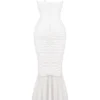 Pearla Elfenbeinfarbenes Maxikleid mit Rüschen Pearla Elfenbeinfarbenes Maxikleid mit Rüschen