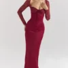 Perdi Berry Satin-Maxikleid mit Korsetts Perdi Berry Satin-Maxikleid mit Korsetts