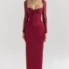 Perdi Berry Satin-Maxikleid mit Korsetts Perdi Berry Satin-Maxikleid mit Korsetts