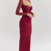 Perdi Berry Satin-Maxikleid mit Korsetts Perdi Berry Satin-Maxikleid mit Korsetts
