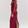 Perdi Berry Satin-Maxikleid mit Korsetts Perdi Berry Satin-Maxikleid mit Korsetts