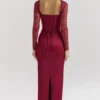 Perdi Berry Satin-Maxikleid mit Korsetts Perdi Berry Satin-Maxikleid mit Korsetts