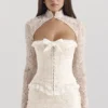 Perdita Elfenbein-Metallic-Jacquard-Korsetts & Boleros Perdita Elfenbein-Metallic-Jacquard-Korsetts & Boleros