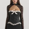 Perdita Schwarzes Metallic-Jacquard-Korsett & Bolero Perdita Schwarzes Metallic-Jacquard-Korsett & Bolero