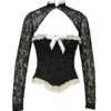 Perdita Schwarzes Metallic-Jacquard-Korsett & Bolero Perdita Schwarzes Metallic-Jacquard-Korsett & Bolero