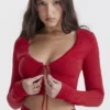 Perla Cherry Rippstrick-Oberteil Perla Cherry Rippstrick-Oberteil