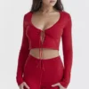 Perla Cherry Rippstrick-Oberteil Perla Cherry Rippstrick-Oberteil