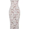 Perlweißes Blumen-Maxikleid Perlweißes Blumen-Maxikleid