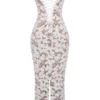 Perlweißes Blumen-Maxikleid Perlweißes Blumen-Maxikleid