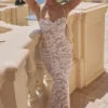 Perlweißes Blumen-Maxikleid Perlweißes Blumen-Maxikleid