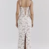 Perlweißes Blumen-Maxikleid Perlweißes Blumen-Maxikleid