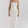 Persephone Elfenbeinfarbenes trägerloses Korsetts-Kleid