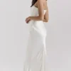 Persephone Elfenbeinfarbenes trägerloses Korsetts-Kleid