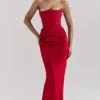 Persephone Scarlet – trägerloses Korsetts-Maxikleid