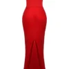 Persephone Scarlet – trägerloses Korsetts-Maxikleid