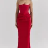 Persephone Scarlet – trägerloses Korsetts-Maxikleid