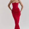 Persephone Scarlet – trägerloses Korsetts-Maxikleid