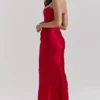 Persephone Scarlet – trägerloses Korsetts-Maxikleid