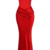 Persephone Scarlet – trägerloses Korsetts-Maxikleid
