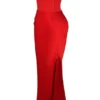Persephone Scarlet – trägerloses Korsetts-Maxikleid