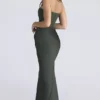Persephone Smaragdgrünes Maxikleid aus Crêpe mit trägerlosem Korsett Persephone Smaragdgrünes Maxikleid aus Crêpe mit trägerlosem Korsett
