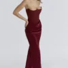 Persephone Weinrotes trägerloses Korsetts-Maxikleid