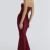 Persephone Weinrotes trägerloses Korsetts-Maxikleid