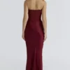 Persephone Weinrotes trägerloses Korsetts-Maxikleid