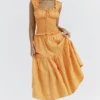 Phedra Tangerine Shirred Sommerkleid Phedra Tangerine Shirred Sommerkleid