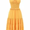 Phedra Tangerine Shirred Sommerkleid Phedra Tangerine Shirred Sommerkleid