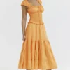 Phedra Tangerine Shirred Sommerkleid Phedra Tangerine Shirred Sommerkleid