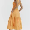 Phedra Tangerine Shirred Sommerkleid Phedra Tangerine Shirred Sommerkleid