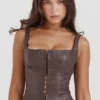 Pia – Korsett aus veganem Leder in Braun Pia – Korsett aus veganem Leder in Braun