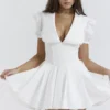 Piera Weißes Plissee-Minikleid Piera Weißes Plissee-Minikleid