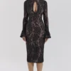 Pierette Schwarzes Midi-Kleid aus Spitze Pierette Schwarzes Midi-Kleid aus Spitze