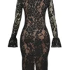 Pierette Schwarzes Midi-Kleid aus Spitze Pierette Schwarzes Midi-Kleid aus Spitze